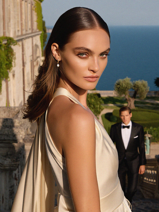 Teardrop Freshwater Pearl Thick Hoop Earrings