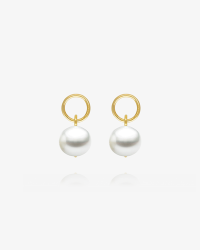 Freshwater Pearl Hoop Earring Charms - Pair - 14k Gold-Filled | The Littl