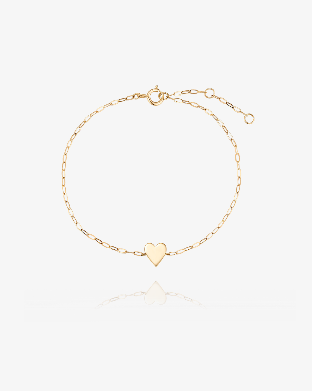 PRE-ORDER: Heart Plate Chain Bracelet - 14k Solid Gold