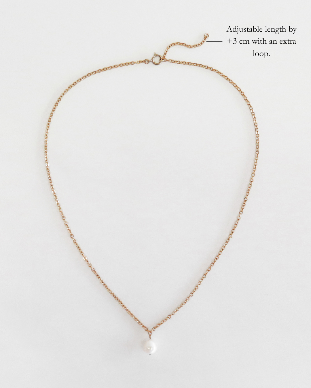 Freshwater Pearl Pendant Necklace - 14k Rose Gold-Filled - Front View | The Littl