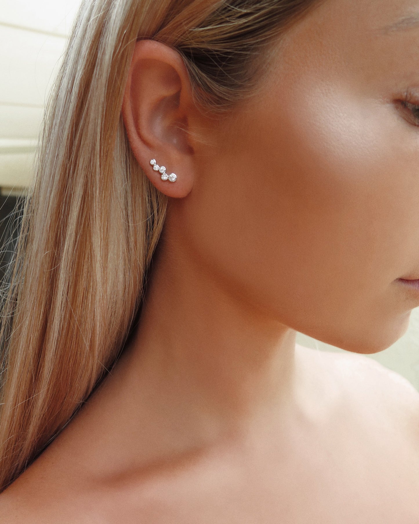 CZ Satellite Earrings - Sterling Silver - The Littl | Waterproof Gold Jewellery Australia