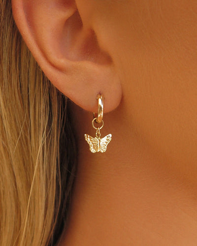 Butterfly Thick Hoop Earrings - 14k Gold-Filled - Waterproof & Tarnish-Resistant | The Littl