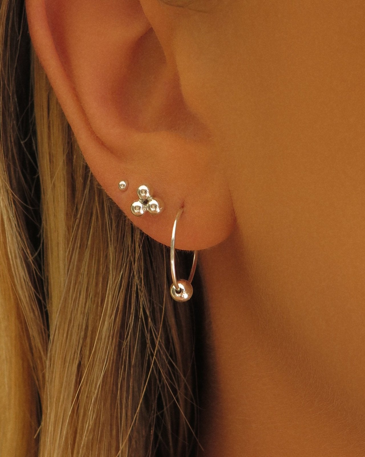 TRINITY STUD EARRINGS- Sterling Silver - The Littl - -