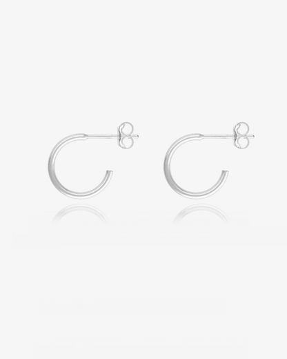 12mm Open Hoop Stud Earrings in Sterling Silver, yours free with a $99 order