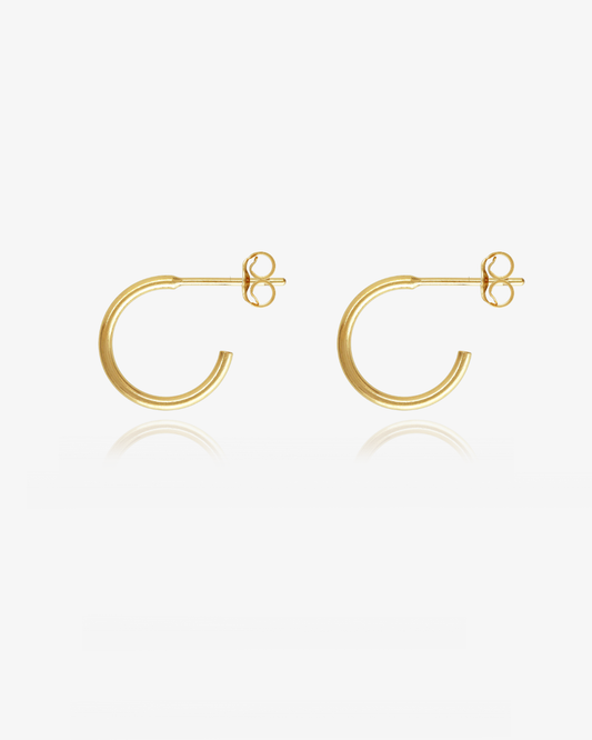 12mm Open Hoop Stud Earrings 12mm - 14k Gold-Filled | The Littl