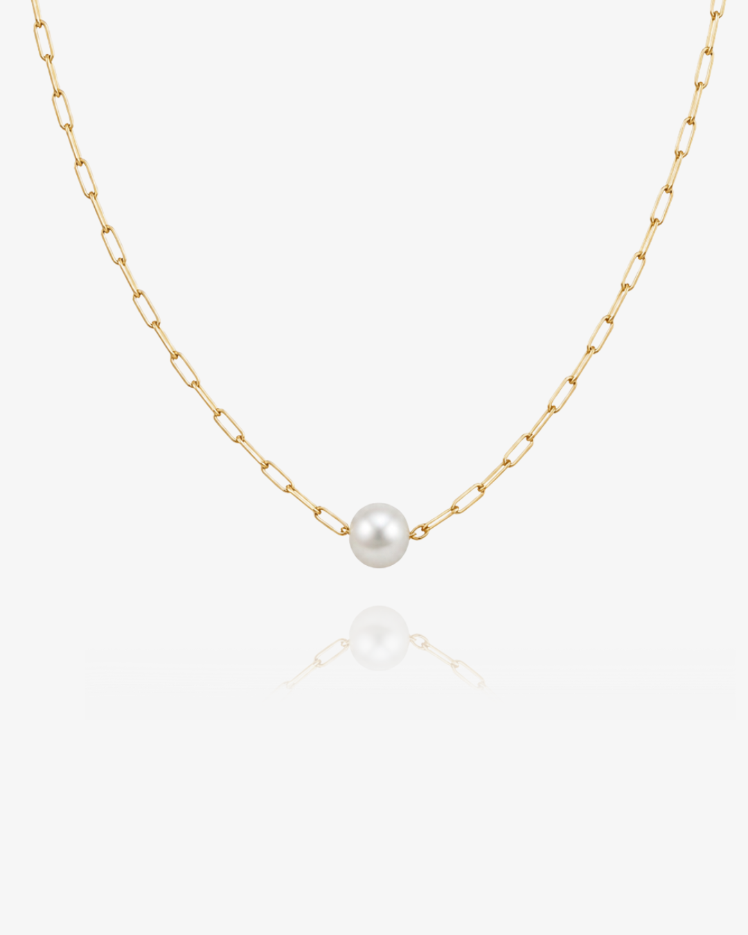 Single Freshwater Pearl Paperclip Necklace - 14k Gold Fill - waterproof everyday jewellery