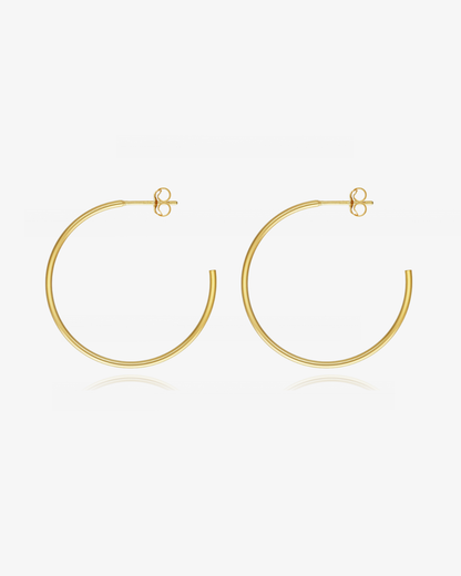 30mm Open Hoop Stud Earrings 30mm - 14k Gold-Filled | The Littl