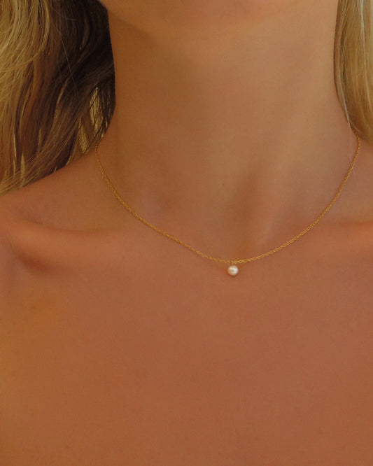 Freshwater Pearl Rope Chain Necklace - 14k Yellow Gold Fill