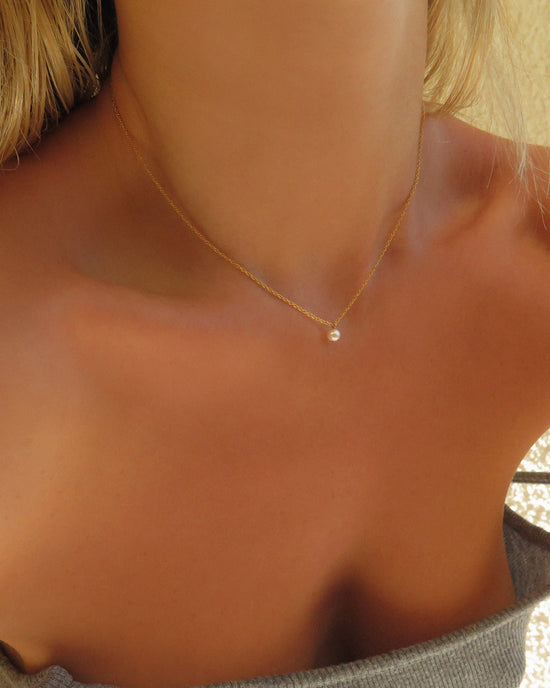 Freshwater Pearl Rope Chain Necklace - 14k Yellow Gold Fill