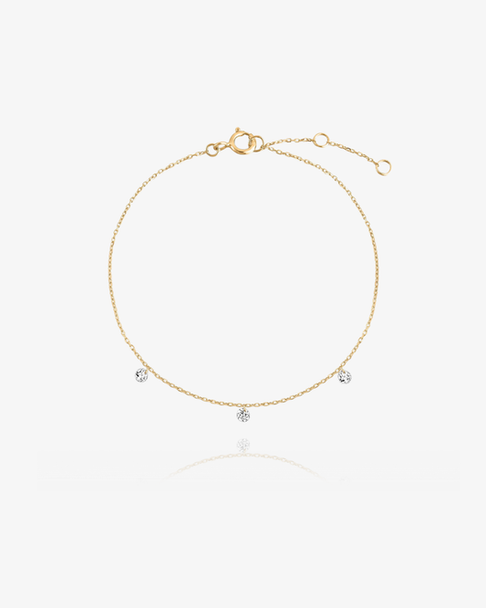 Lab-Grown Diamond Dangling Station Bracelet - 14k Solid Gold