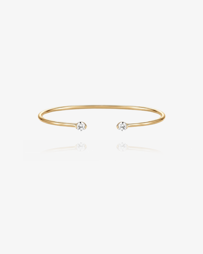 Open-End Lab-Grown Diamond Cuff Bracelet - 14k Solid Gold