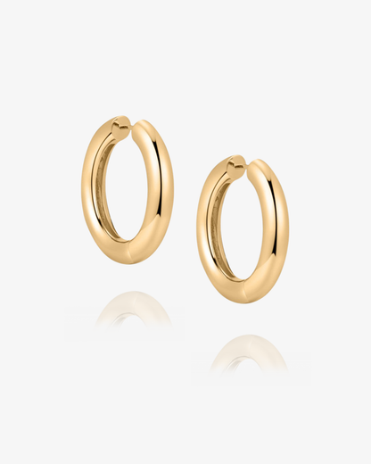 PRE-ORDER: Classic Slim Hoop Earrings - 14k Solid Gold