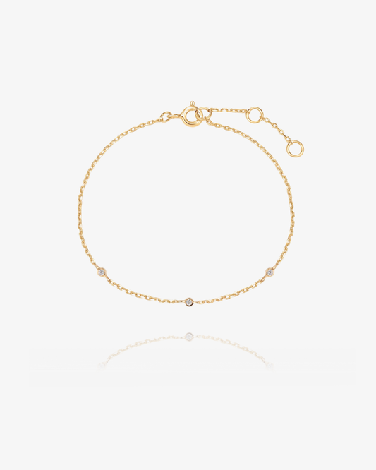Lab-Grown Diamond Station Bracelet - 14k Solid Gold