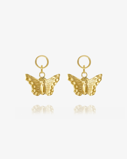 Butterfly Hoop Earring Charms - 14k Gold-Filled - pair | The Littl