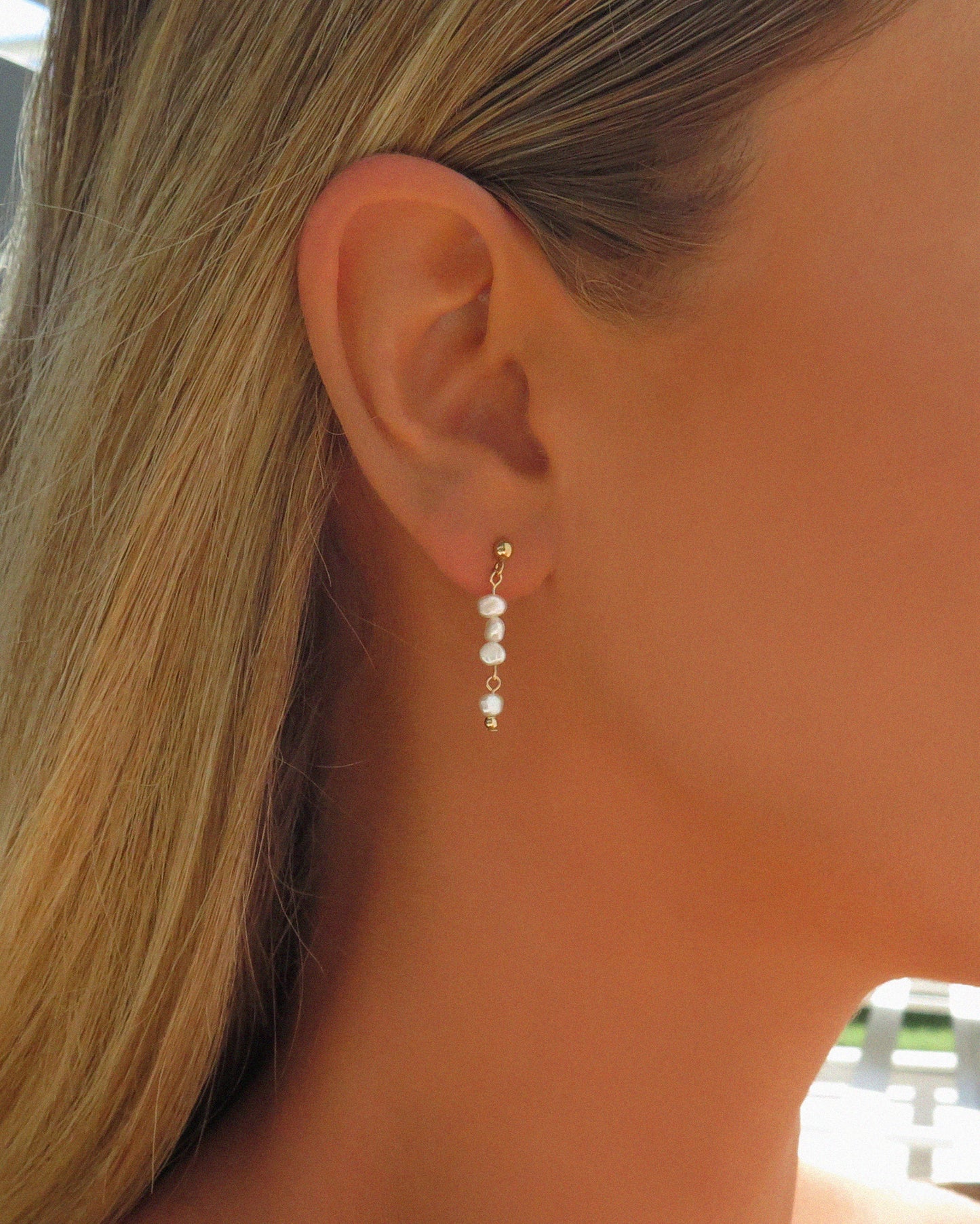 Freshwater Pearl Stack Stud Earrings