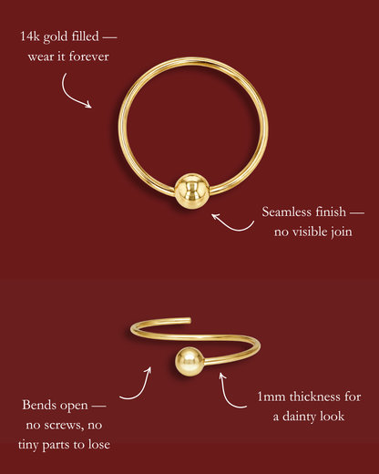 Belly Ring Hoop - 14k Gold-Filled - Waterproof & Tarnish-Resistant | The Littl