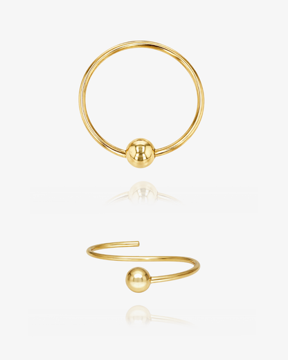 Hoop Belly Ring Close-Up - 14k Gold-Filled | The Littl