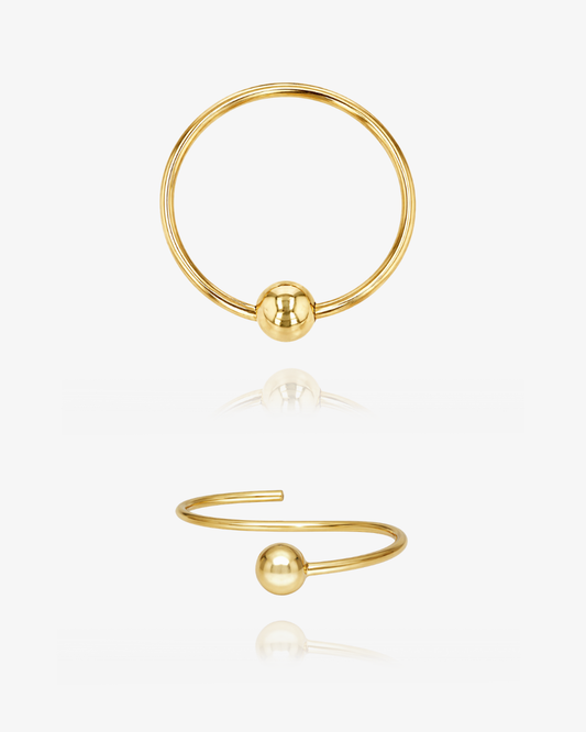 Hoop Belly Ring Close-Up - 14k Gold-Filled | The Littl