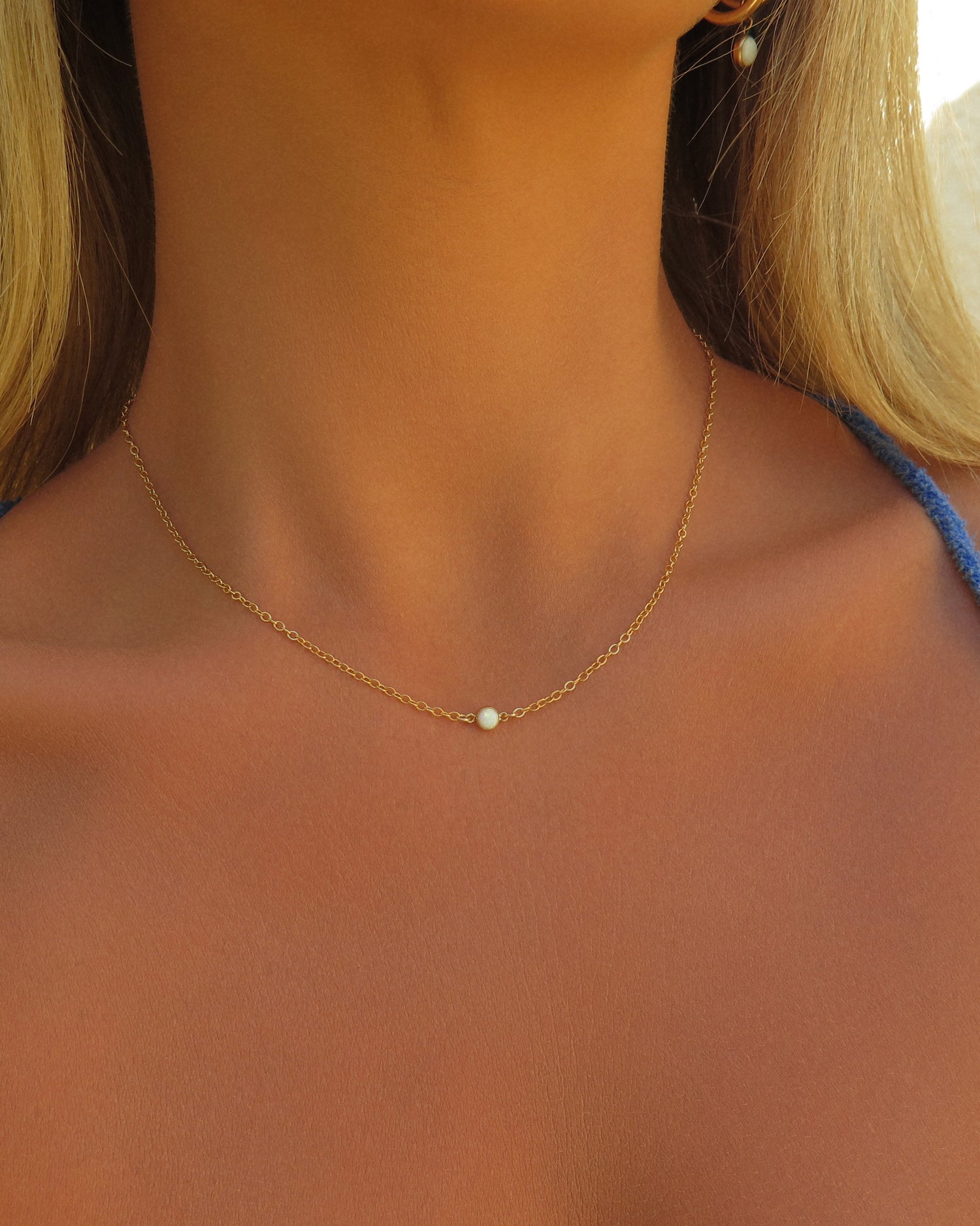 Small Bello Opal Connector Necklace - 14k Gold-Filled | Waterproof & Tarnish-Resistant | The Littl