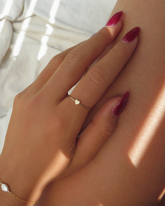 Mini Heart Ring - 14k Yellow Gold Fill