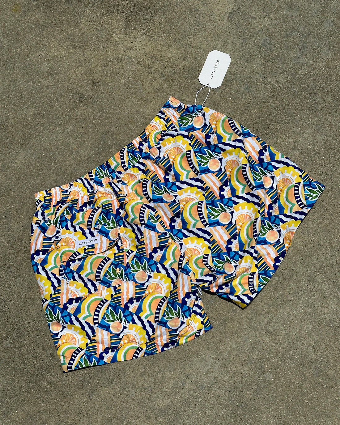 Swell Swim Shorts - Positano - On Model | The Littl