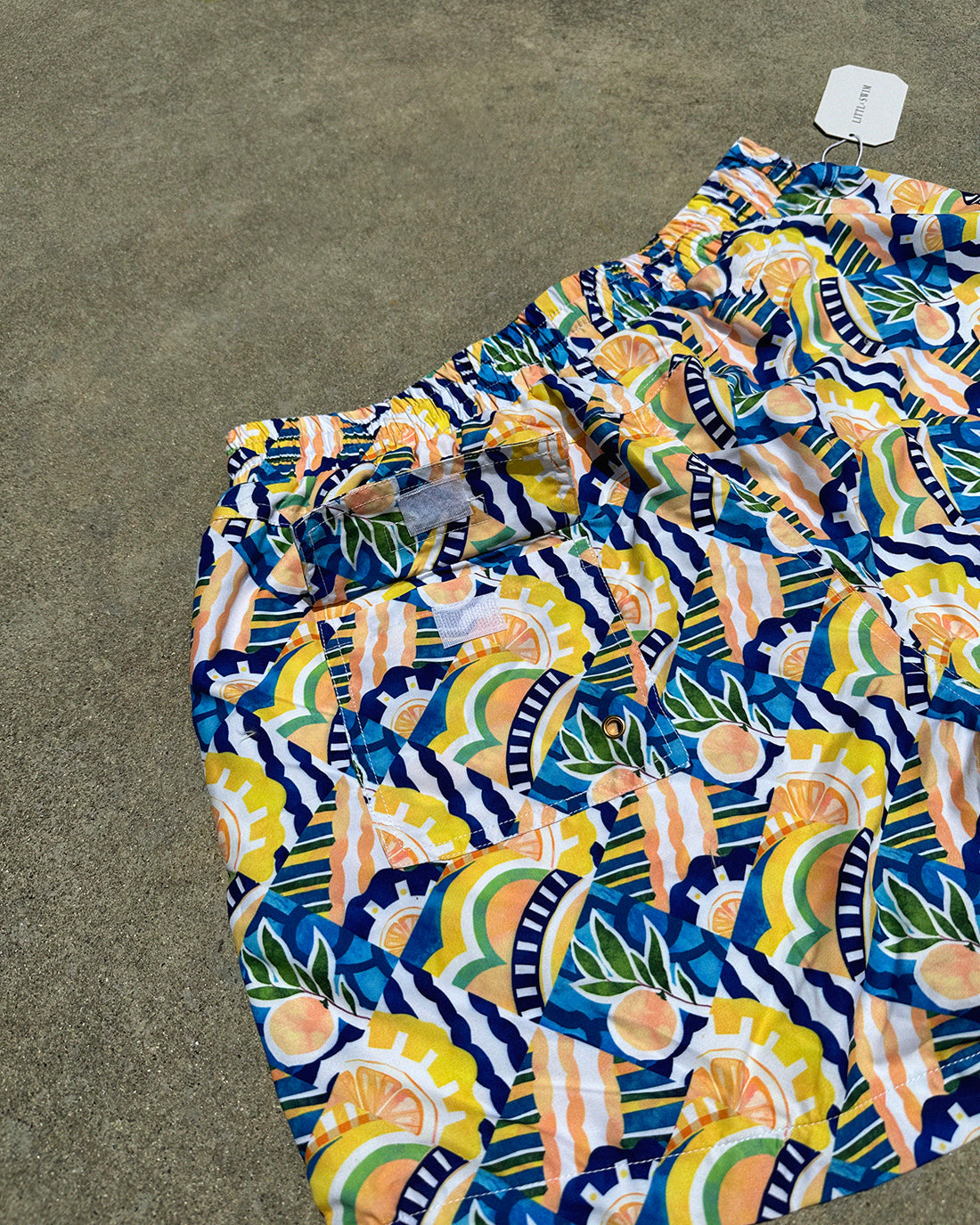 Swell Swim Shorts - Positano - Front View | The Littl