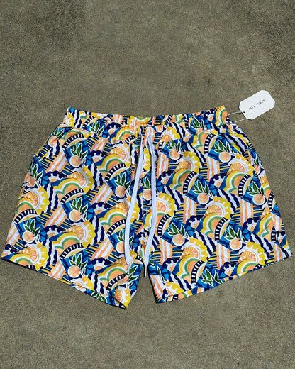 Swell Swim Shorts - Positano - Side View | The Littl