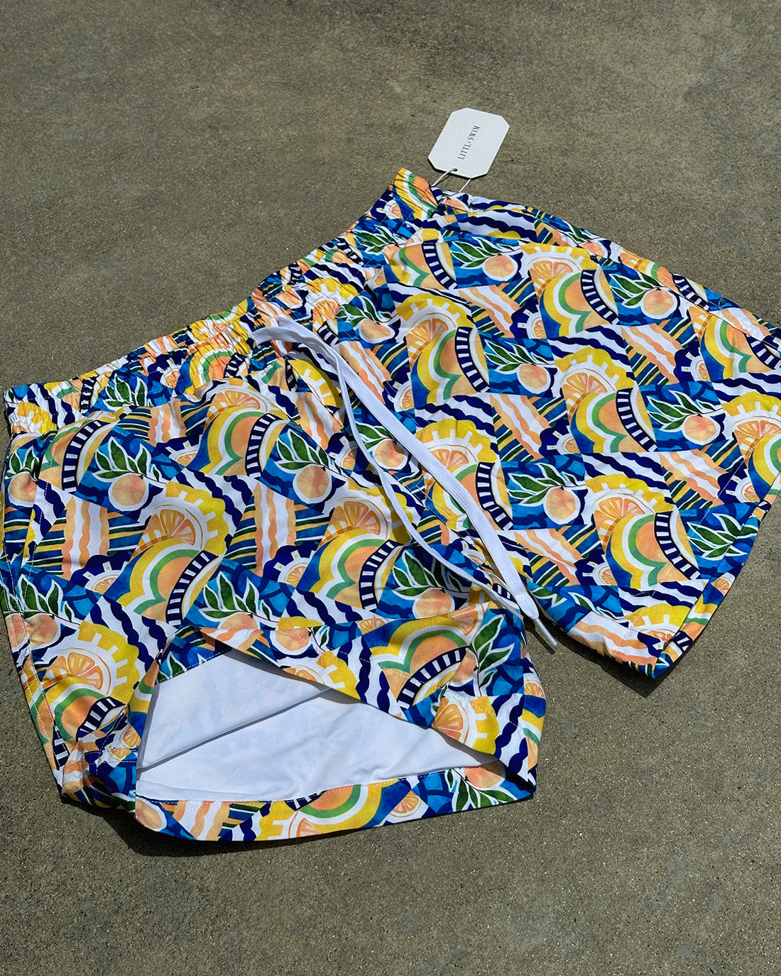 Swell Swim Shorts - Positano - On Model | The Littl