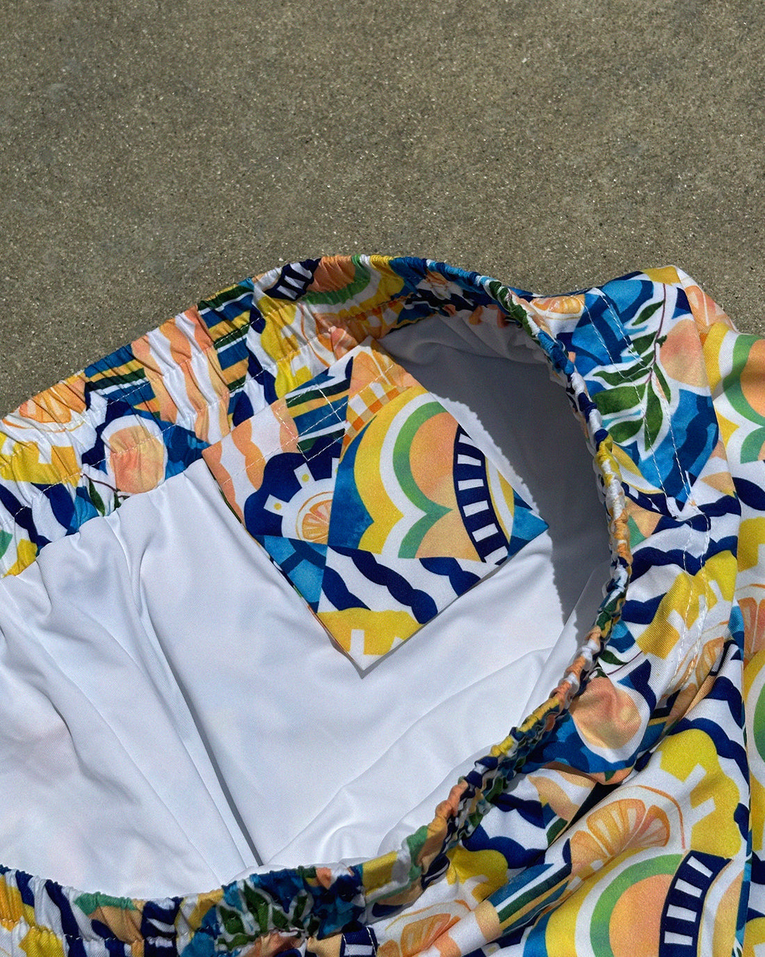 Swell Swim Shorts - Positano - Side View | The Littl