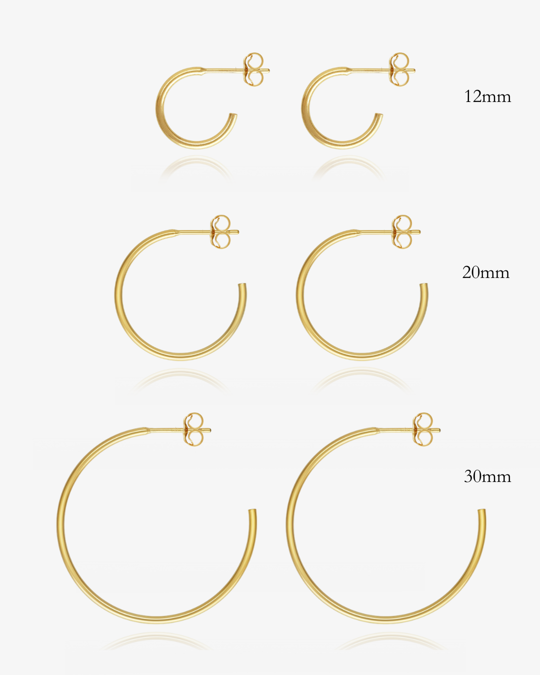 12Mm Gold Hoop Earrings - 14k Gold-Filled - Waterproof & Tarnish-Resistant | The Littl