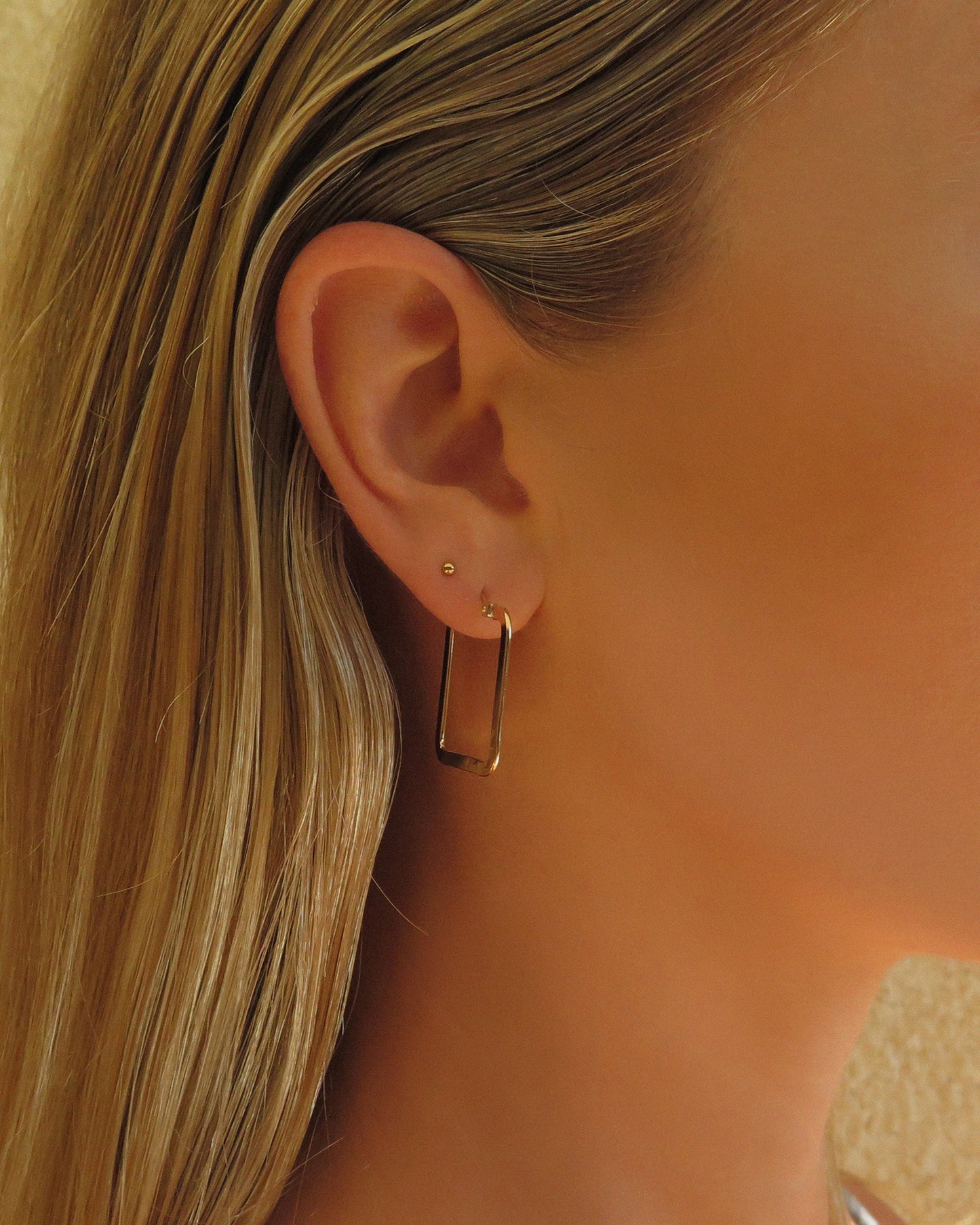 Square Hoop Earrings - 14k Yellow Gold Fill