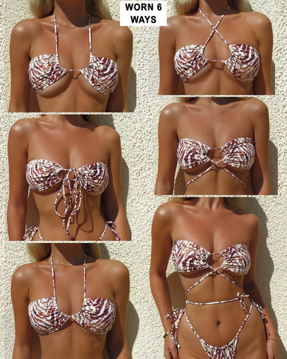 Ambitious Bikini Top - Snake - Worn | The Littl