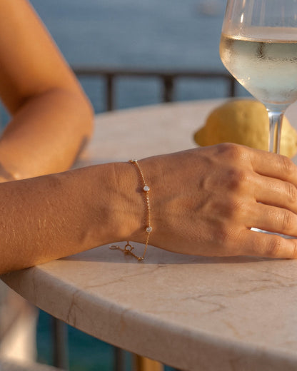PRE-ORDER: Birthstone Bezel Bracelet - 14k Solid Gold