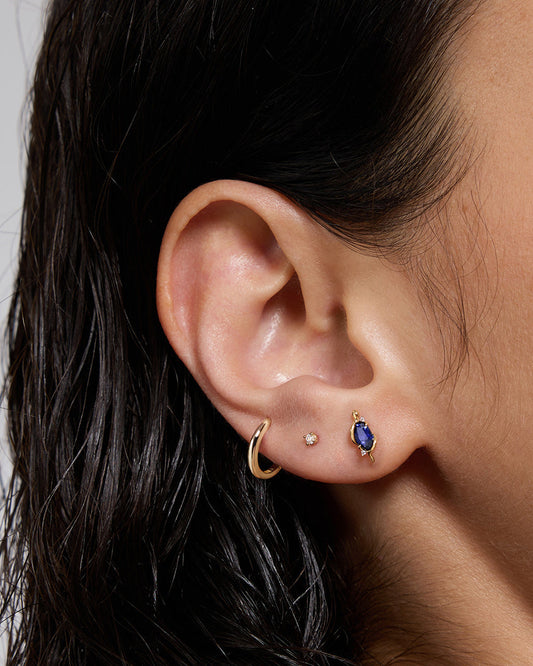 PRE-ORDER: Classic Round Diamond Flatback Piercing - 14k Solid Gold