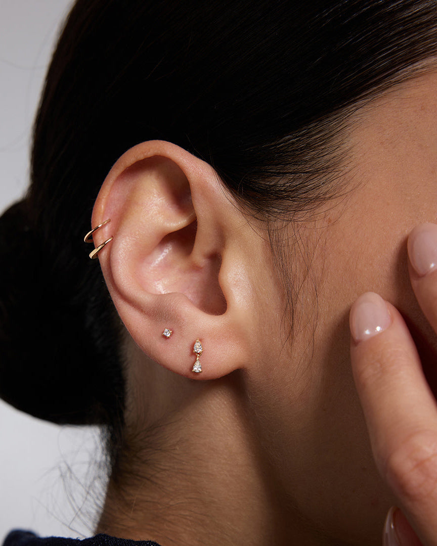 PRE-ORDER: Classic Round Diamond Flatback Piercing - 14k Solid Gold