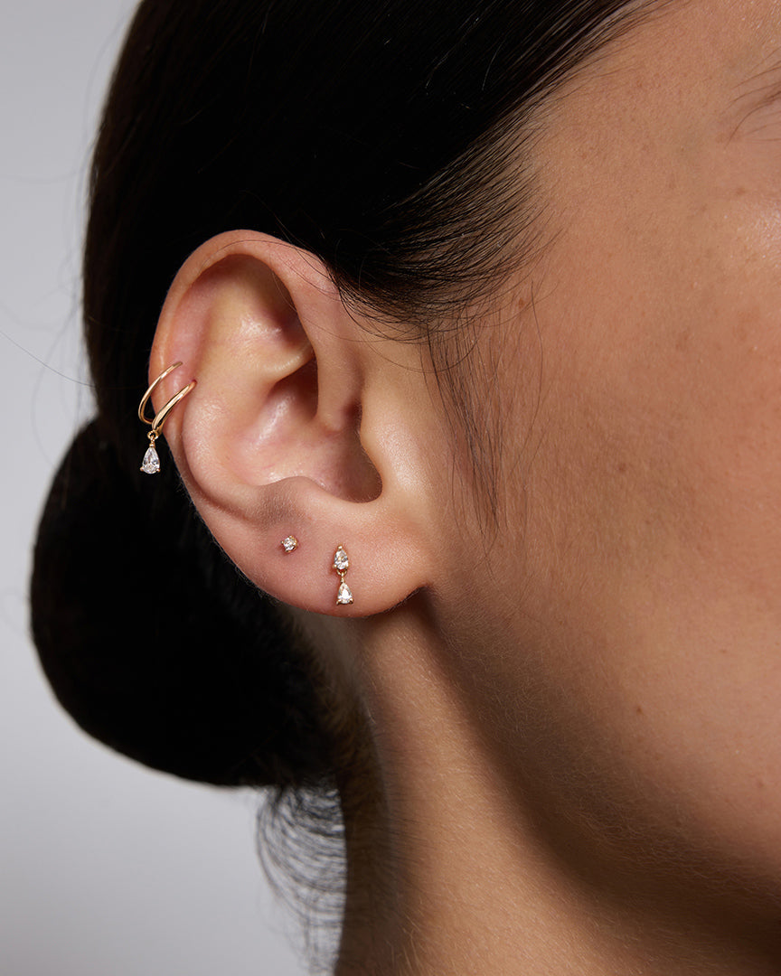 PRE-ORDER: Classic Round Diamond Flatback Piercing - 14k Solid Gold