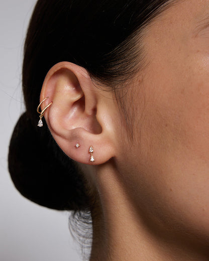 PRE-ORDER: Classic Round Diamond Flatback Piercing - 14k Solid Gold