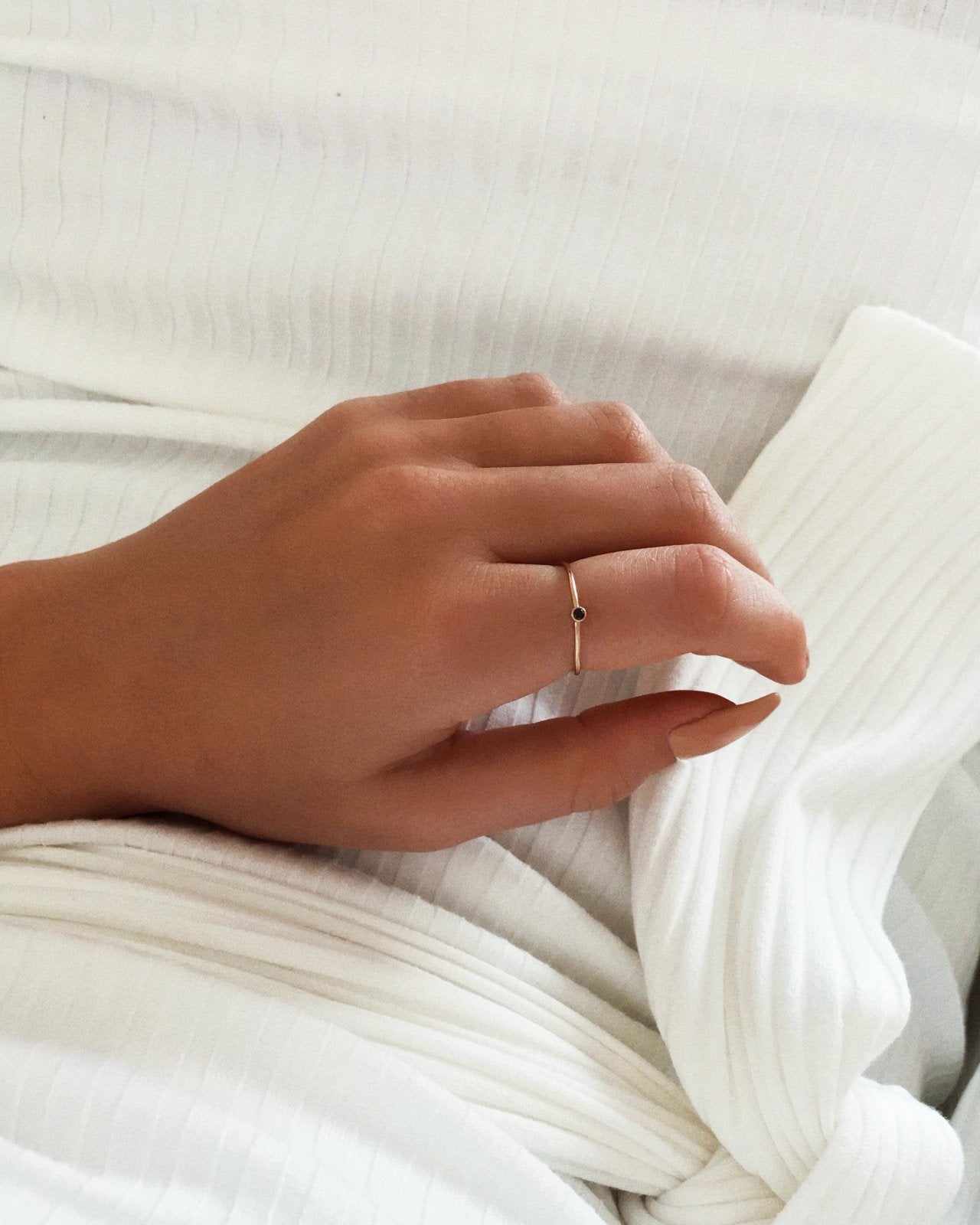 Black CZ Ring - Everyday Rings - 14k Gold-Filled | The Littl Australia