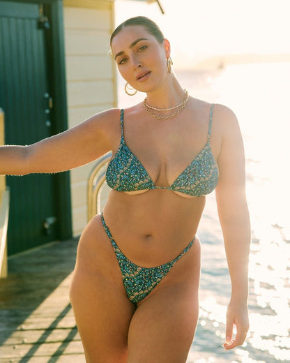 Driven Bikini Top - Teal Olive - Gift Ready | The Littl Australia