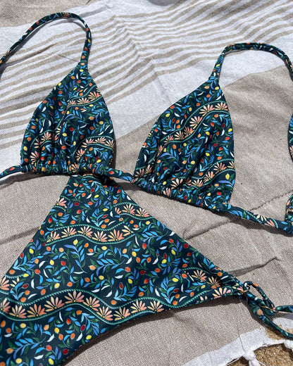 Driven Bikini Top - Teal Olive - Styled | The Littl Australia