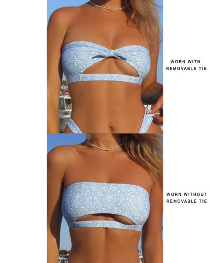 Fierce Bikini Top - Azure - Worn | The Littl