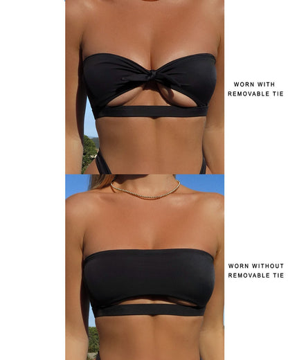 Fierce Bikini Top - Nero - On Model | The Littl Australia