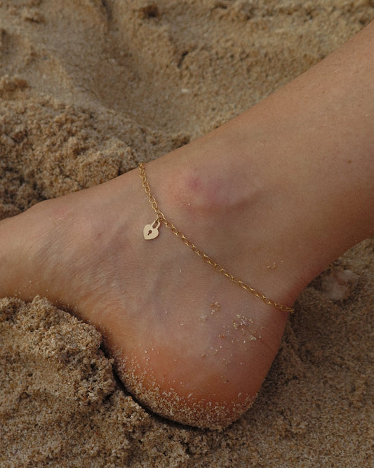 Heart Locket Chain Anklet - 14k Gold-Filled | Waterproof & Tarnish-Resistant | The Littl