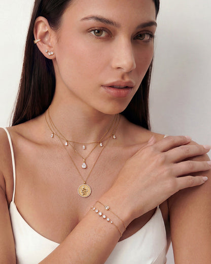 PRE-ORDER: Lab-Grown Pear Diamond Bezel Bracelet - 14k Solid Gold
