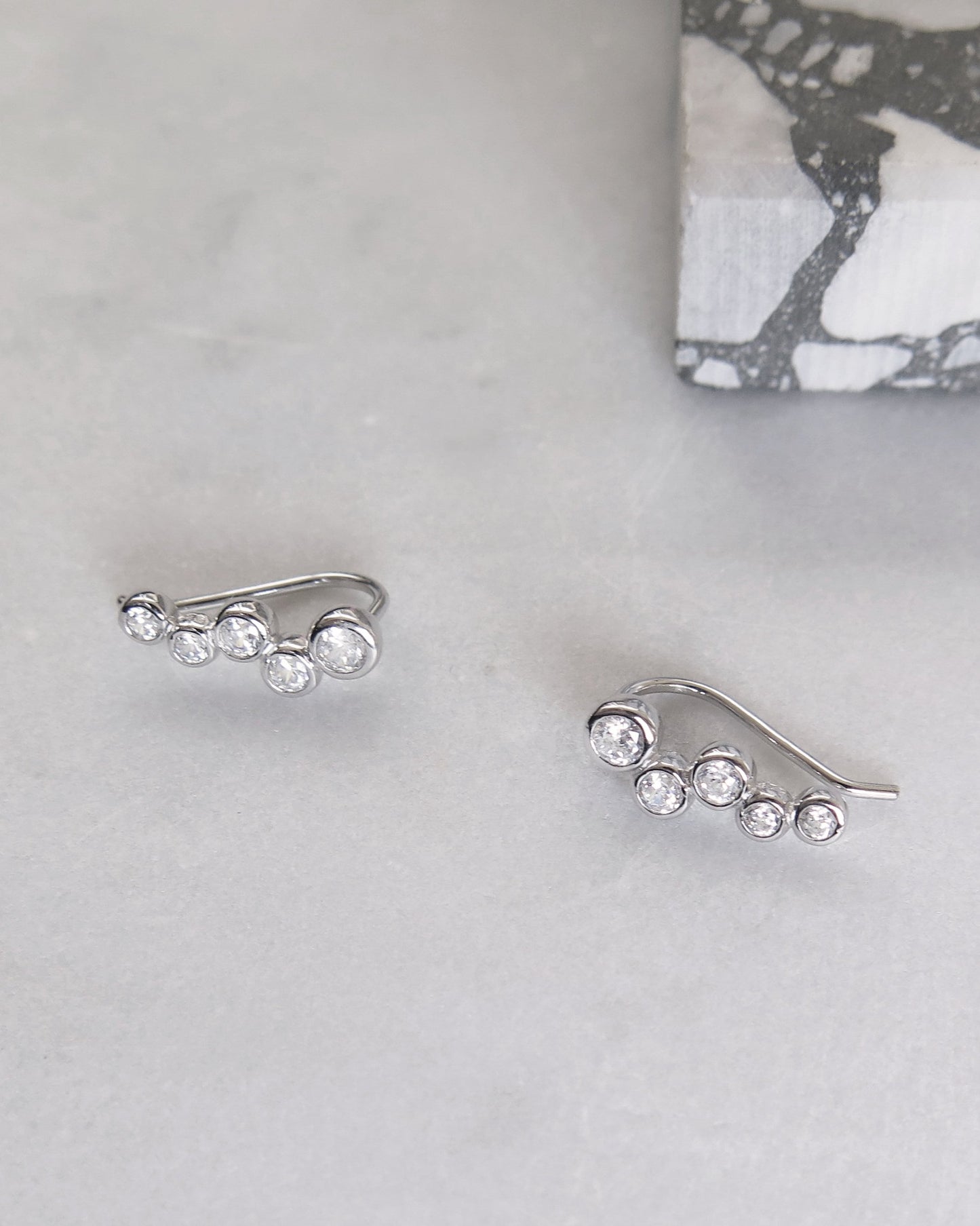 CZ Satellite Earrings - Sterling Silver - The Littl | Waterproof Gold Jewellery Australia