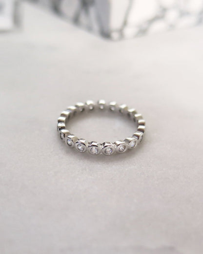 All Round CZ Ring - Sterling Silver - Hypoallergenic & Waterproof | The Littl