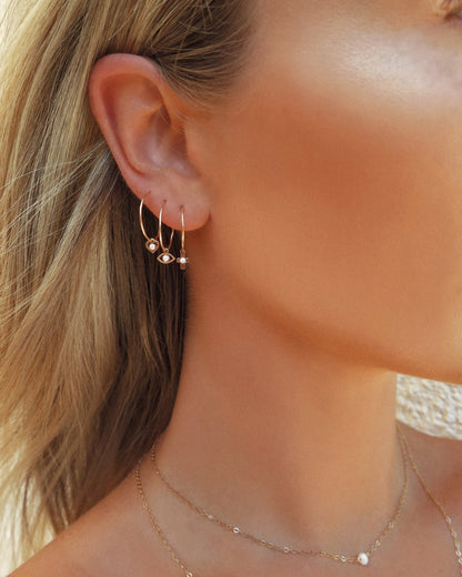 Mini CZ Cross Hoop Earrings - Everyday Earrings - 14k Gold-Filled | The Littl Australia