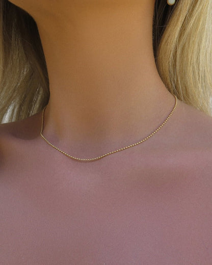 Bead Chain Necklace - 14k Gold-Filled - Hypoallergenic & Waterproof | The Littl