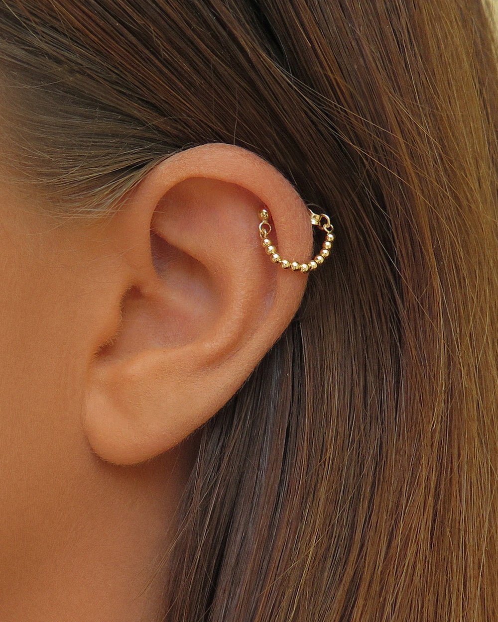 BEADED HELIX PIERCING - The Littl - 14k Yellow Gold Fill -