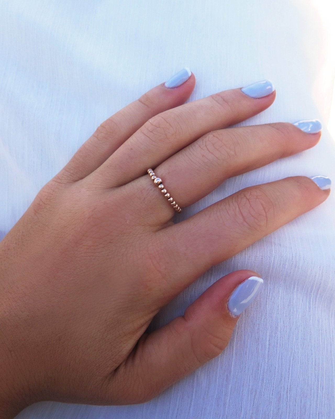 Pearl Beaded Ring - 14k Rose Gold-Filled - Hypoallergenic & Waterproof | The Littl
